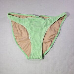 Cotton On Body Ribbed Lime Green Bikini Bottoms With Ruched Back High Waist XL